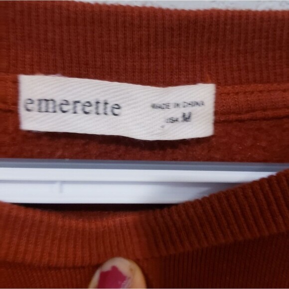 Emerette Burnt Orange Cotton Sweater M - Picture 2 of 5